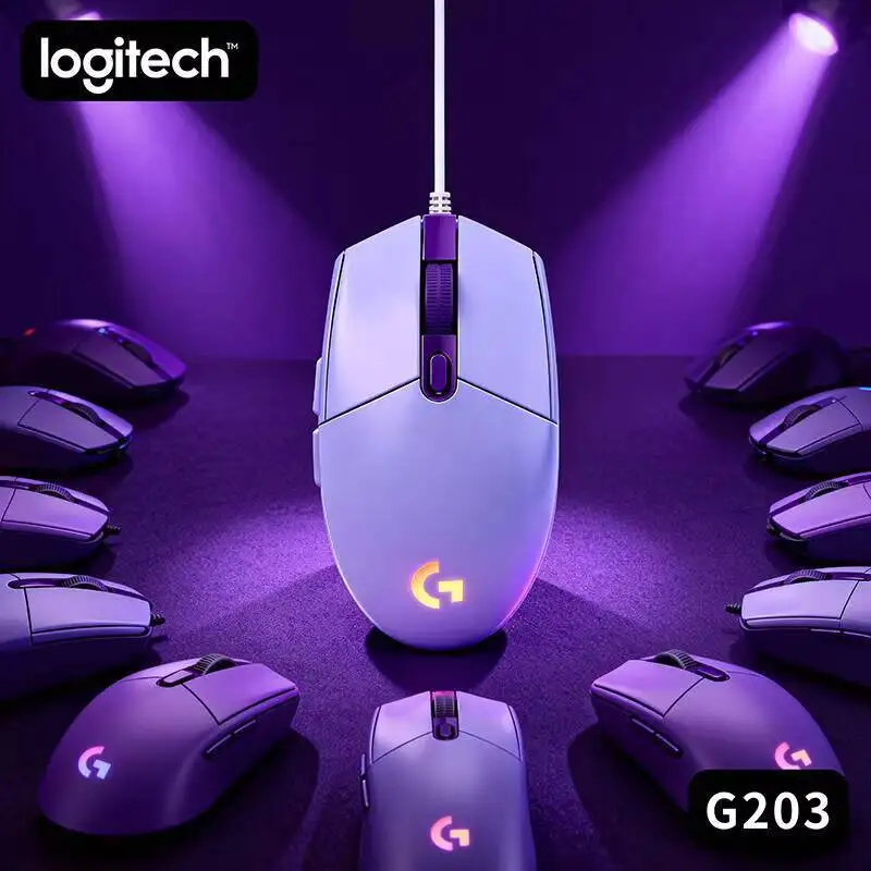 

Logitech G203 Wired Gaming Mouse with Brilliant RGB, High Precision Tracking, Ambidextrous Shape, Plug & Play USB