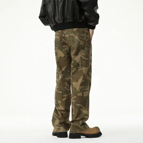 Pantalon de moto pour hommes, Streetwear, mode Hip Hop, ample, décontracté, Camouflage, pur coton, Denim, Cargo