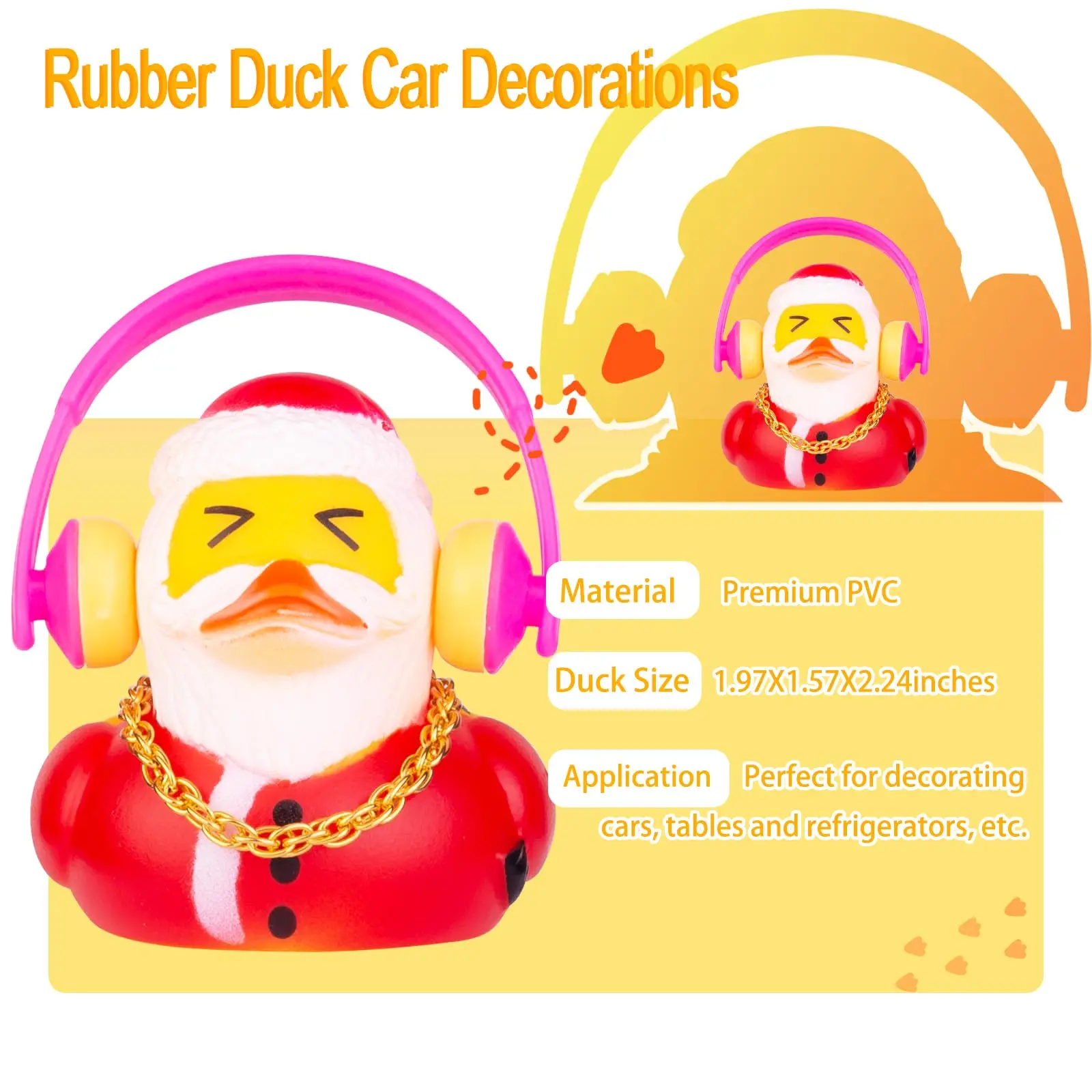 12PC Christmas Rubber Ducks Funny Rubber Ducks Christmas Day Duckies Toys for Jeep Ducking Floater Duck Christmas Themed Toys