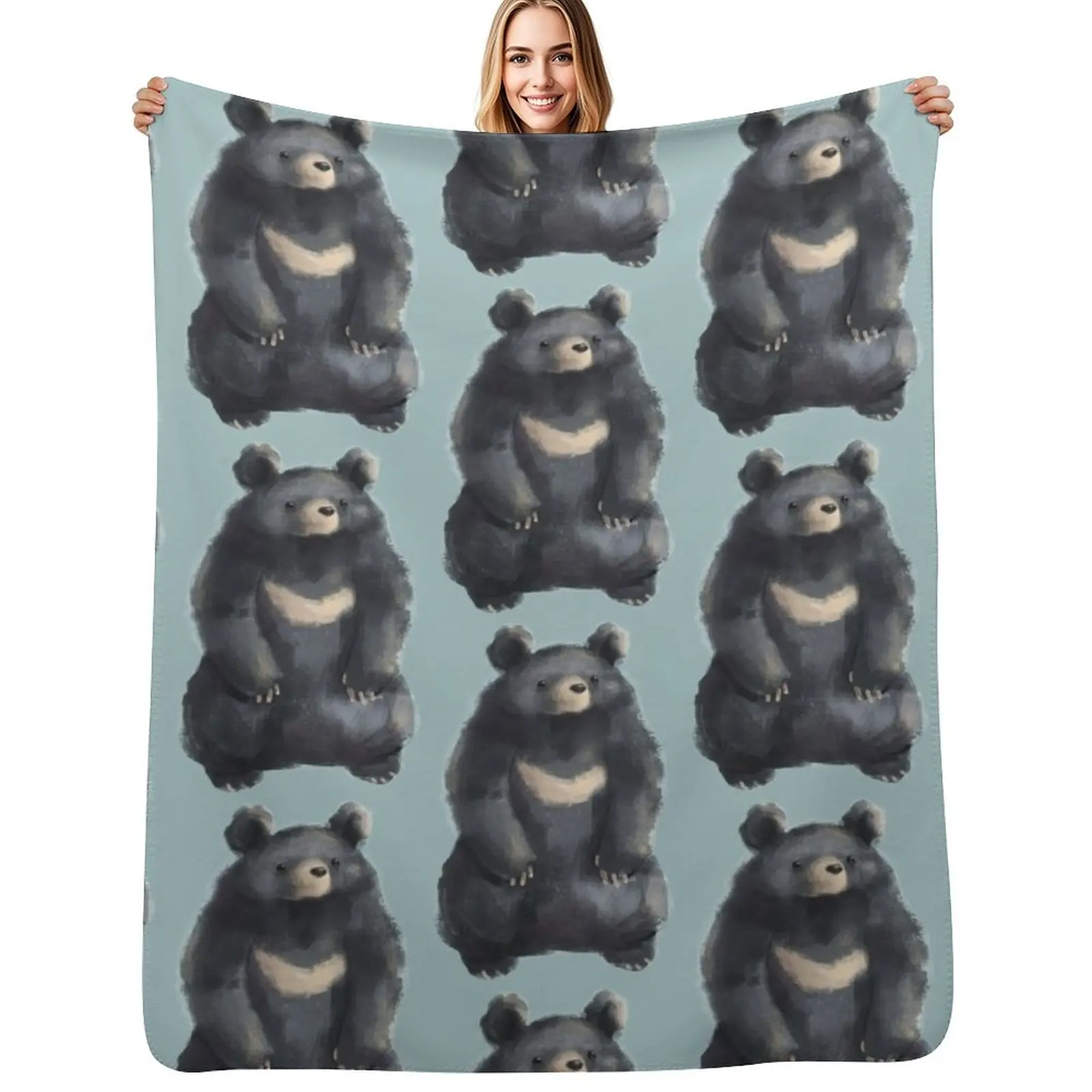 

Moon Bear Throw Blanket sofa bed Plush Luxury Weighted Blankets