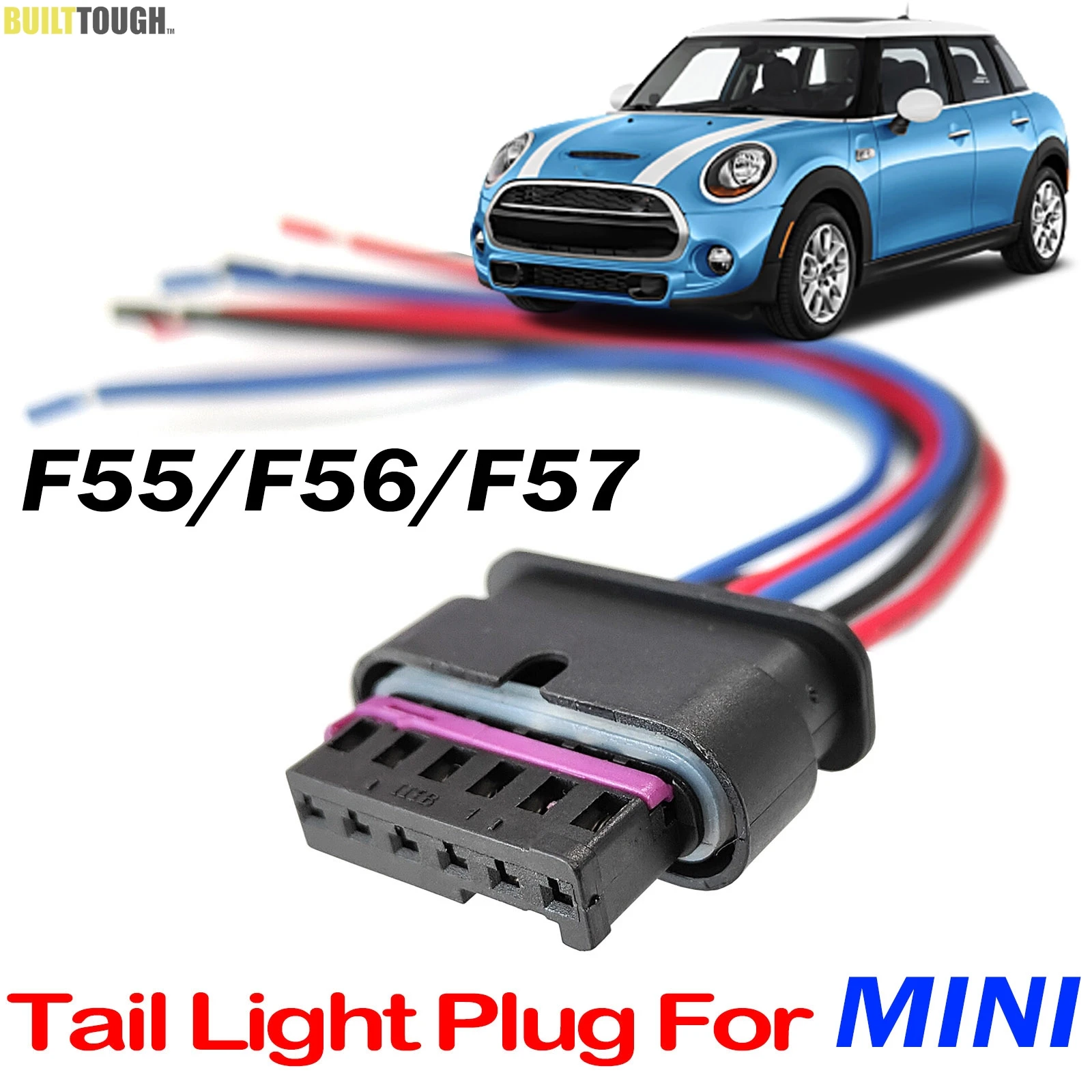 For Mini Cooper Hatchback F55 F56 F57 2014 - 2024 Rear Tail Light Lamp 6-Pin Connector Pigtail Plug Wiring Harness 63217361305