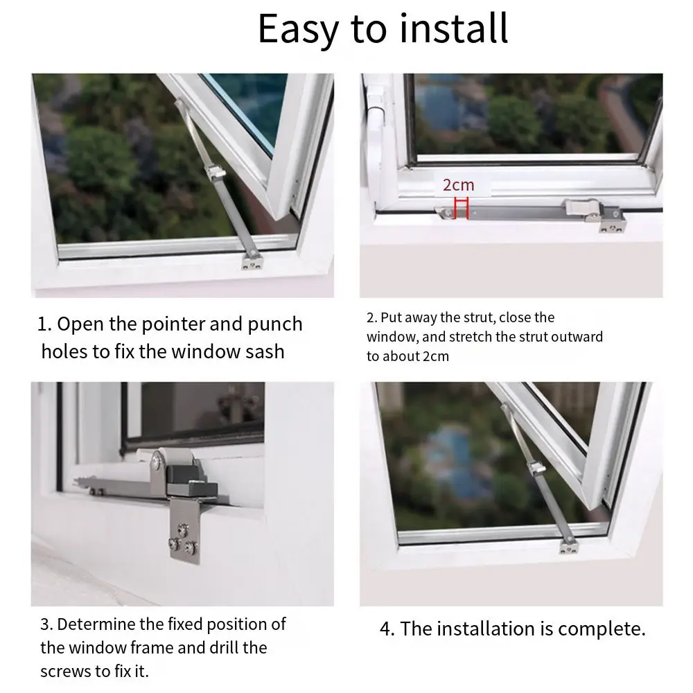 Angle Controller Wind Brace Stopper Gusset Fixed Stainless Steel Window Restrictor Telescopic Practical Window Limiter