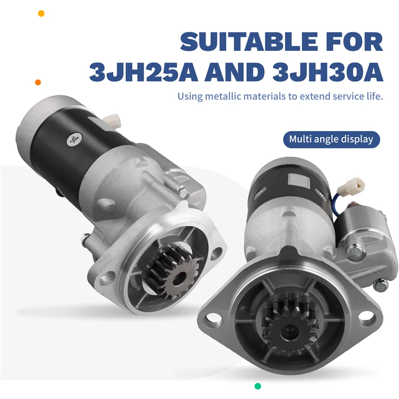 AWAH For Yanmar 3JH25A 3JH30A Hitachi S114-146 12V Starter Motor 171008-77010 Replacement 21256-77011 129573-77010 124772-77010