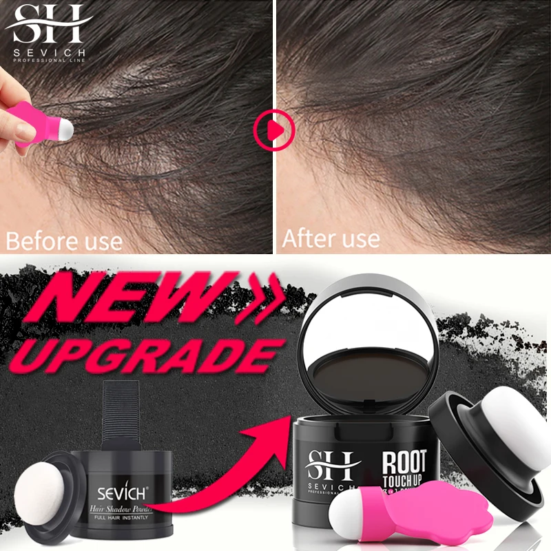 2024 Sevich New Hairline Powder 4g Black Root Cover Up Instant Waterproof Hair Line Shadow Powder Hair Concealer Coverage Makeup