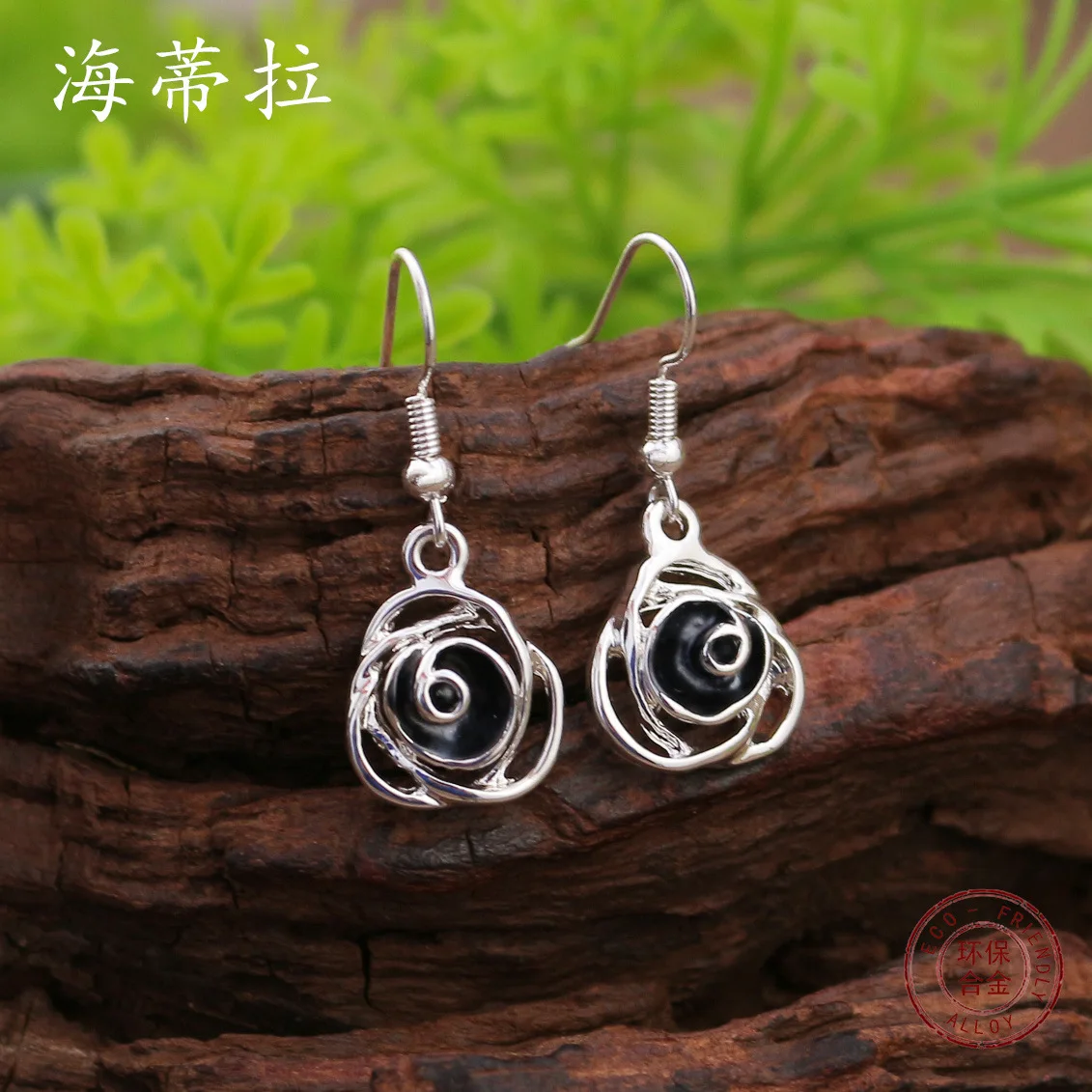 new enamel color hollow rose earrings, Valentine's Day women's high-end rose versatile earrings