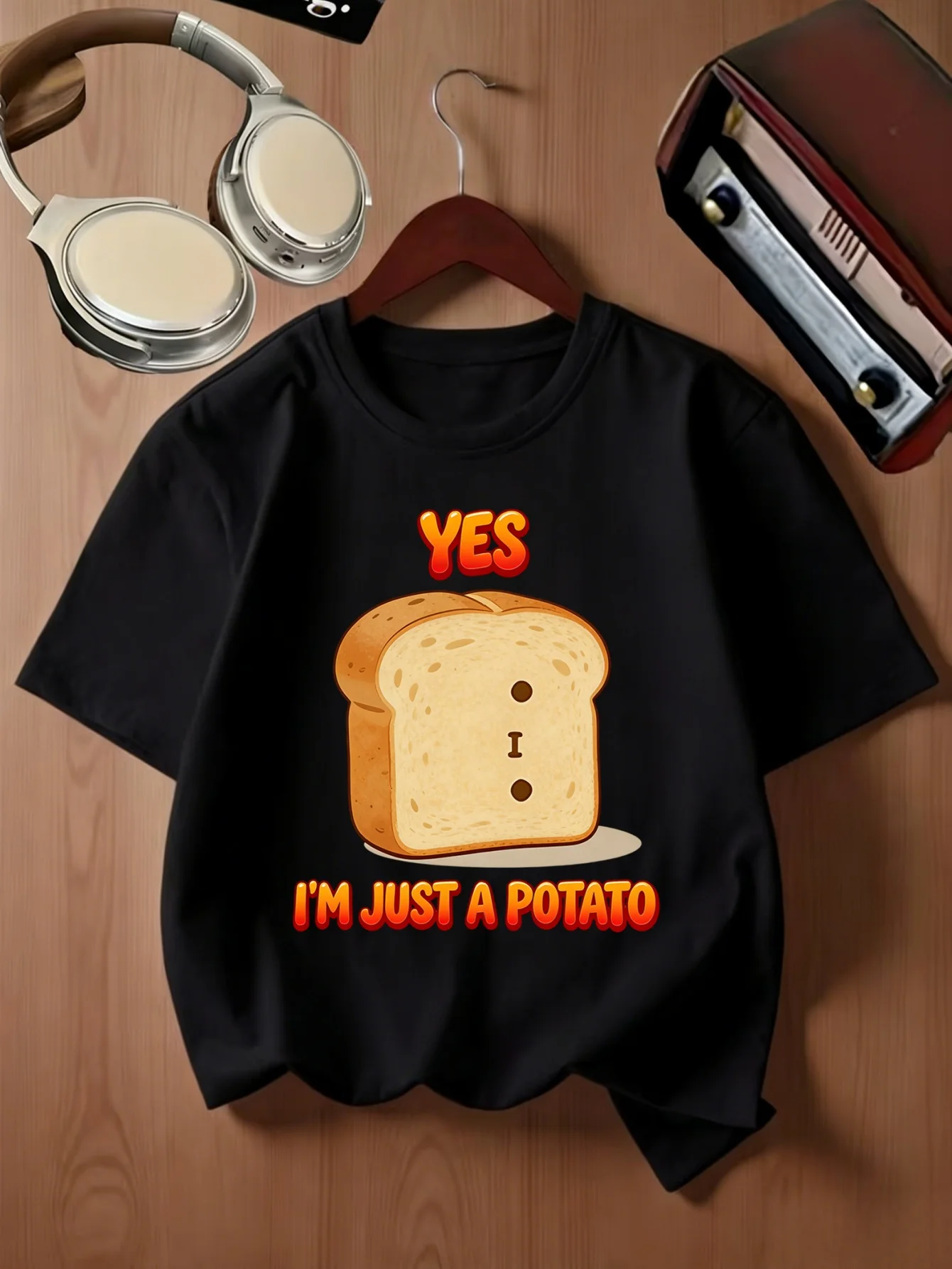 Cute Toast Potato Funny Letter Slogan Print Kids T Shirt Boys Girls Family Matching Summer Crew Neck Short Sleeve Casual Tee