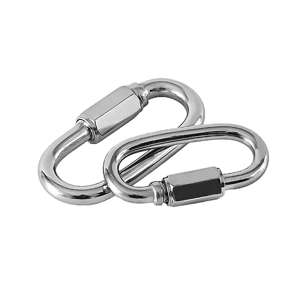 2-5pcs Heavy Duty Quick Link Loop Lock Buckle Stainless Steel Safety Hook Waterproof Pet Key Chain For Outdoor Travel Equipment