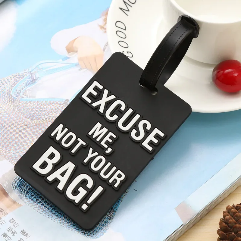 Not Your Bag Travel Accessories Luggage Tags Suitcase Cartoon Style Silicon Portable Travel Name Cellphone Number Label Tag