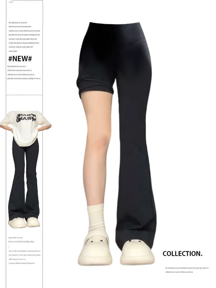 Women's Black Gothic Yoga Pants Vintage Y2k Harajuku 90s Aesthetic