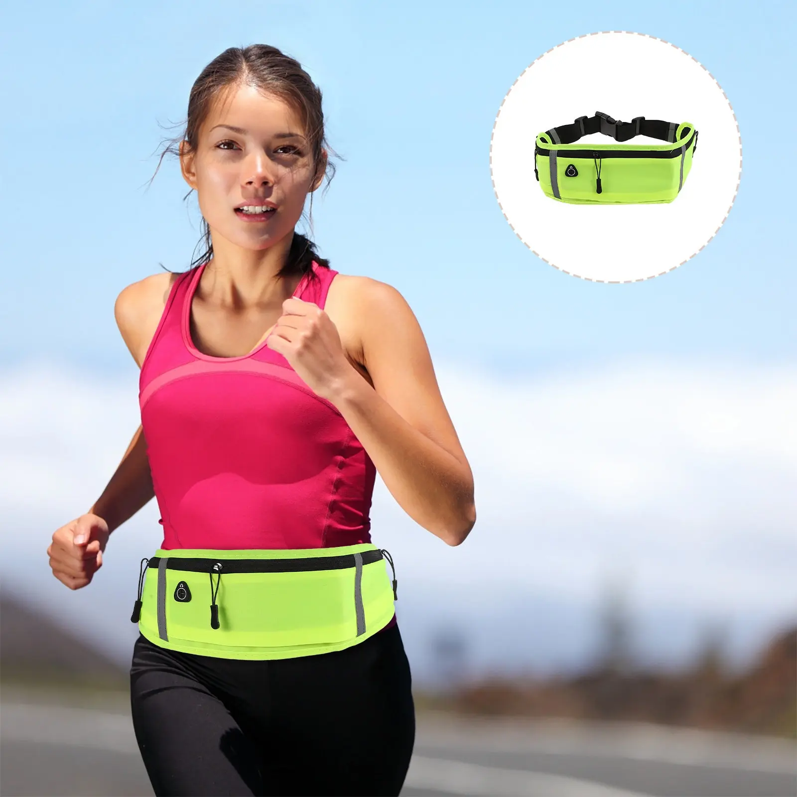 1-unidade-de-bolsa-de-cintura-esportiva-a-prova-d'agua-com-cinto-ajustavel-ideal-para-corrida-design-ergonomico-com-faixa-refletiva-suporte-para-celular-e-musica-para-uso-ao-ar-livre