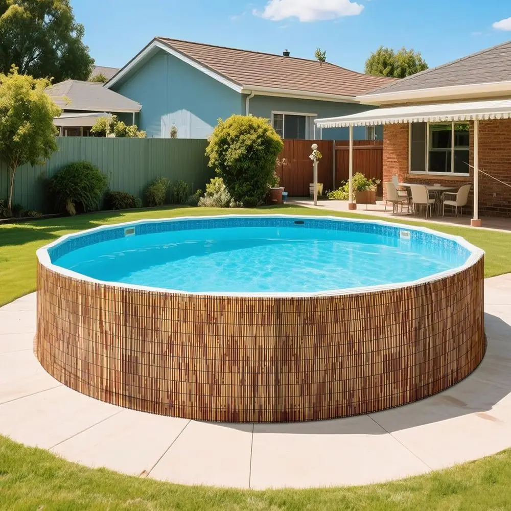 ستارة سياج للشرفة الخارجية باللون البني بطول 4 أقدام × 16.4 قدم للفناء الخلفي