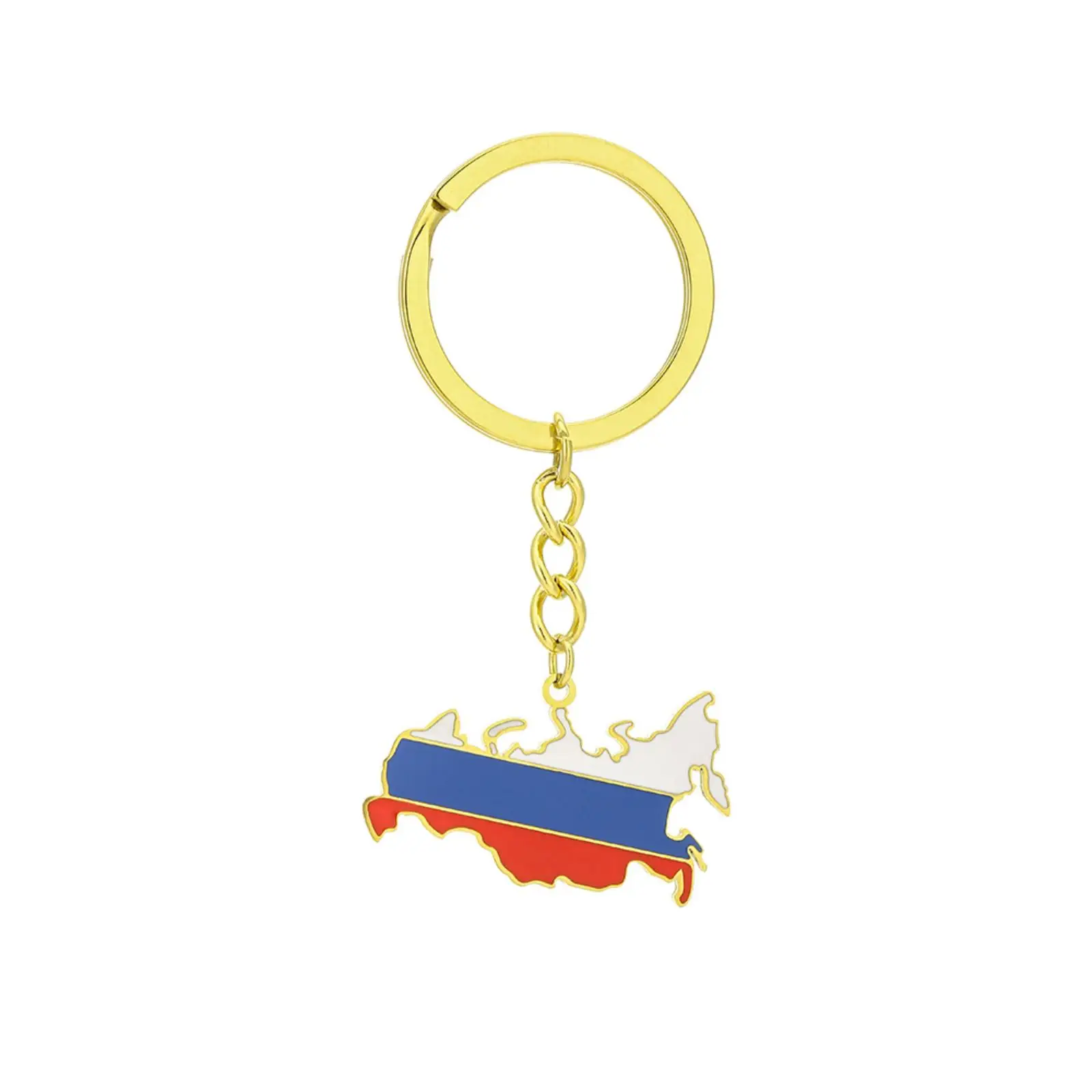 Russland-Kartenflaggen-Anhänger Schlüsselanhänger Edelstahl-Schmuck Schlüsselring Reisesouvenir Geschenk für Männer und Frauen – Detail 1