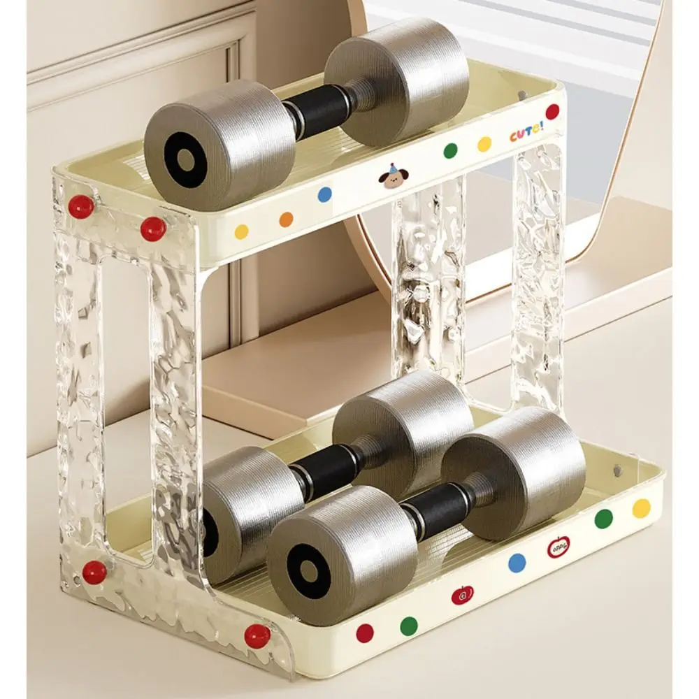 Desk Accessories Dopamine 2-layer Storage Rack High-capacity Detachable Spice Rack Plastic Desktop Organizer Cosmetics