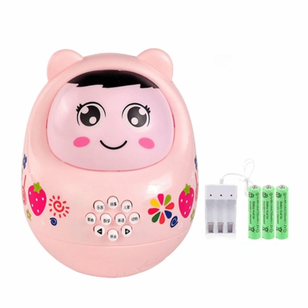 เครื่องเล่นดนตรีพลาสติกสำหรับเด็กเล็ก รุ่นใหม่ รูปทรงตุ๊กตาหมุนได้ พร้อมนิทานการ์ตูน ของเล่นเสริมพัฒนาการในวัยเด็ก