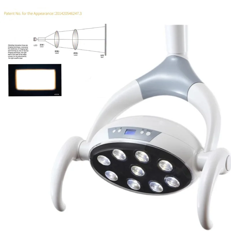 28 واط الأسنان بدون ظل Led زرع الضوء 9 لمبات 8 مستويات سطوع قابل للتعديل مصباح كرسي وحدة لجراحة طب الأسنان #4