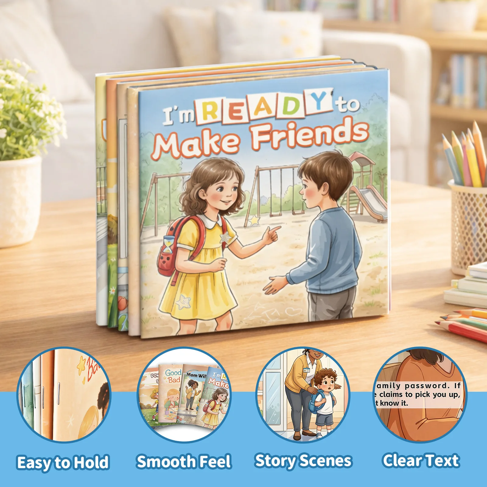 5-Book Kids Safety & Social Skills Set, Making Friends, Good and Bad Secrets, Body Safety