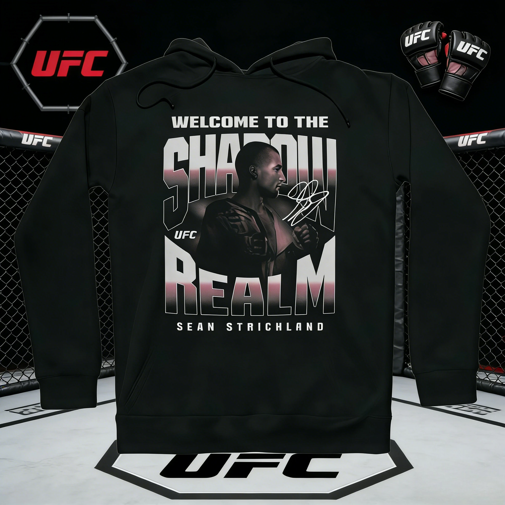 

UFC Sean Strickland 2026, осенне-зимняя коллекция, комфортная толстовка с капюшоном из 100% хлопка, подходит для мужчин и женщин