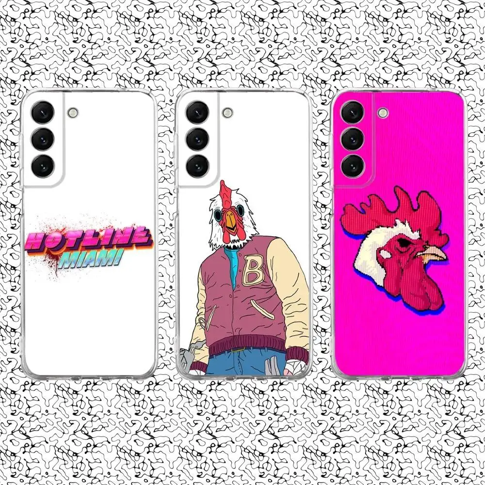 

Game Hotline Miami Phone Case For Samsung S24,30,21,22,23,20 FE,lite,PIus,Ultra,5G,Note,9,10 Transparent Cover