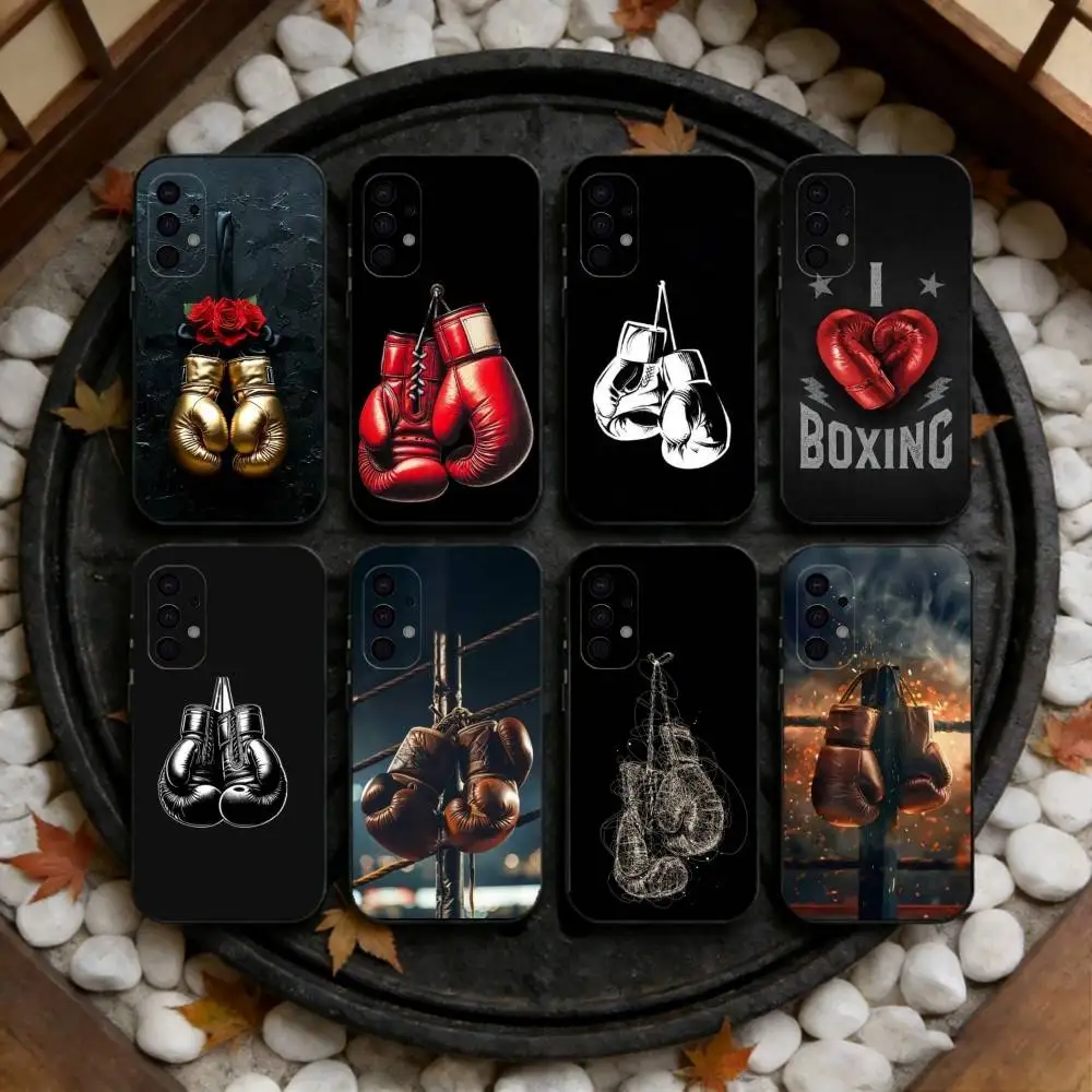 

Boxing Gloves Phone Case For Samsung S25,S24,S23,S22,S21,S20,Ultra,Plus,FE Black Soft Cover