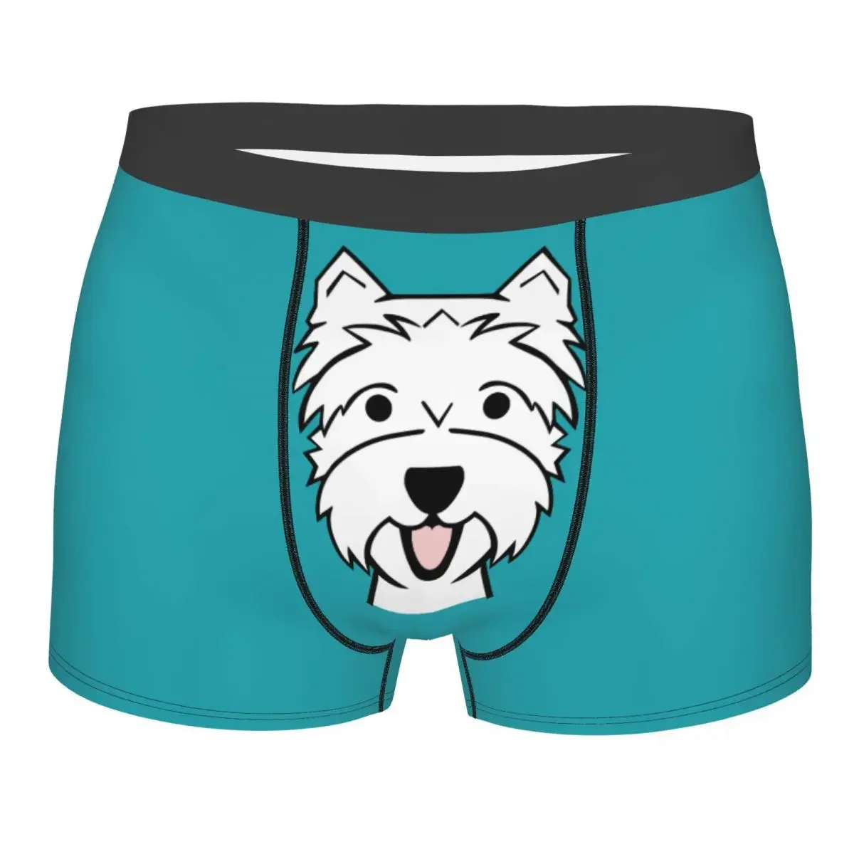 West Highland Terrier Underwear Men Printed Customized Westie Dog Boxer Briefs Shorts Panties Soft Underpants