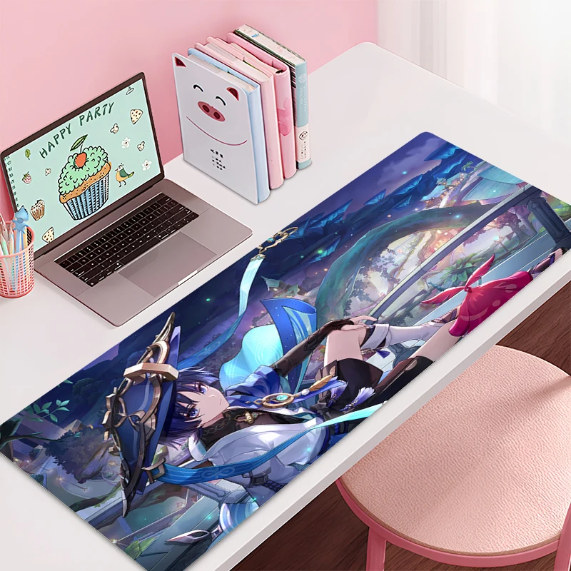 Large Mouse pad Genshin Impact Wanderer game player keyboard pad non-slip office study desk mat floor mat coaster PC Mousepad