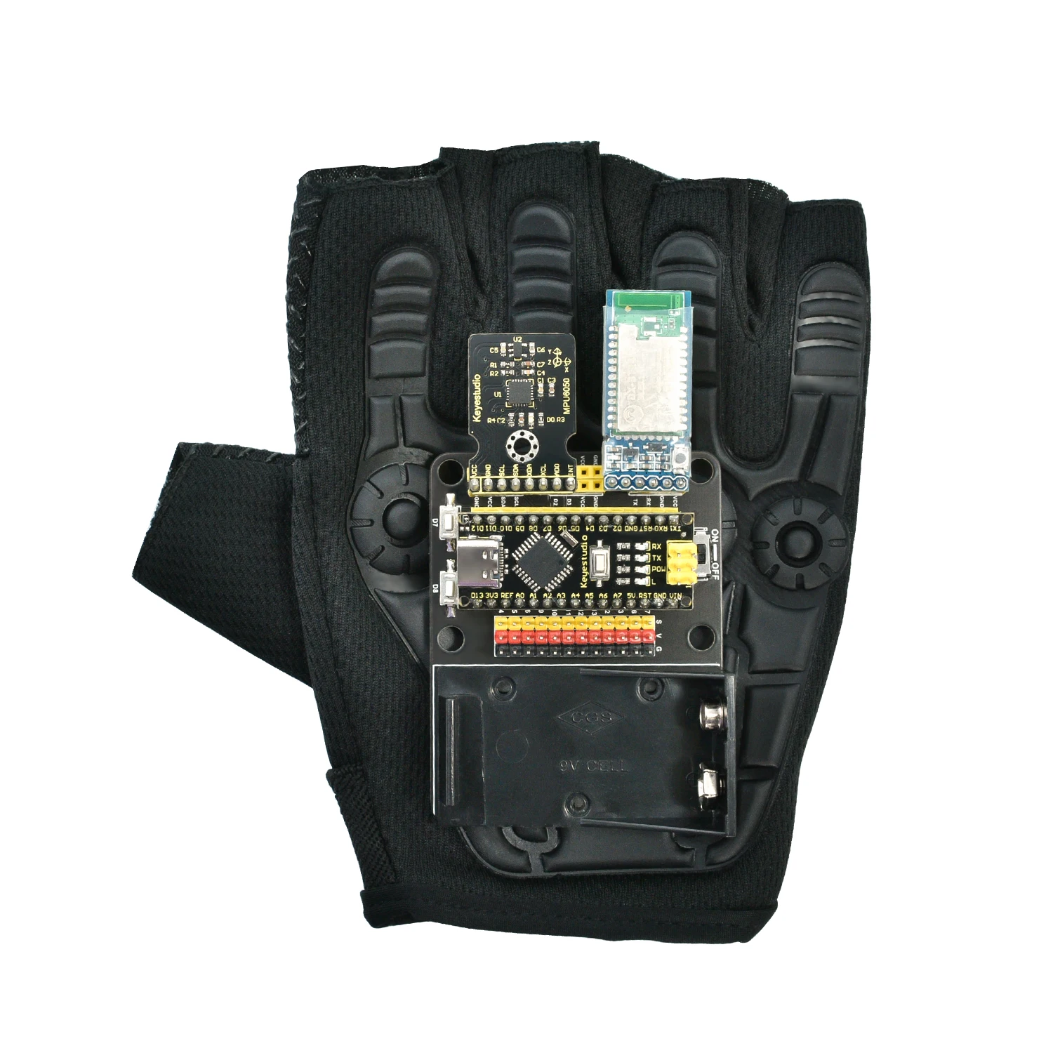 Keyestudio fajne rękawiczki z czujnikiem ruchu Gest Nano Control zestaw startowy dla Arduino Robot zestaw samochodowy nauka programowania (bez baterii)