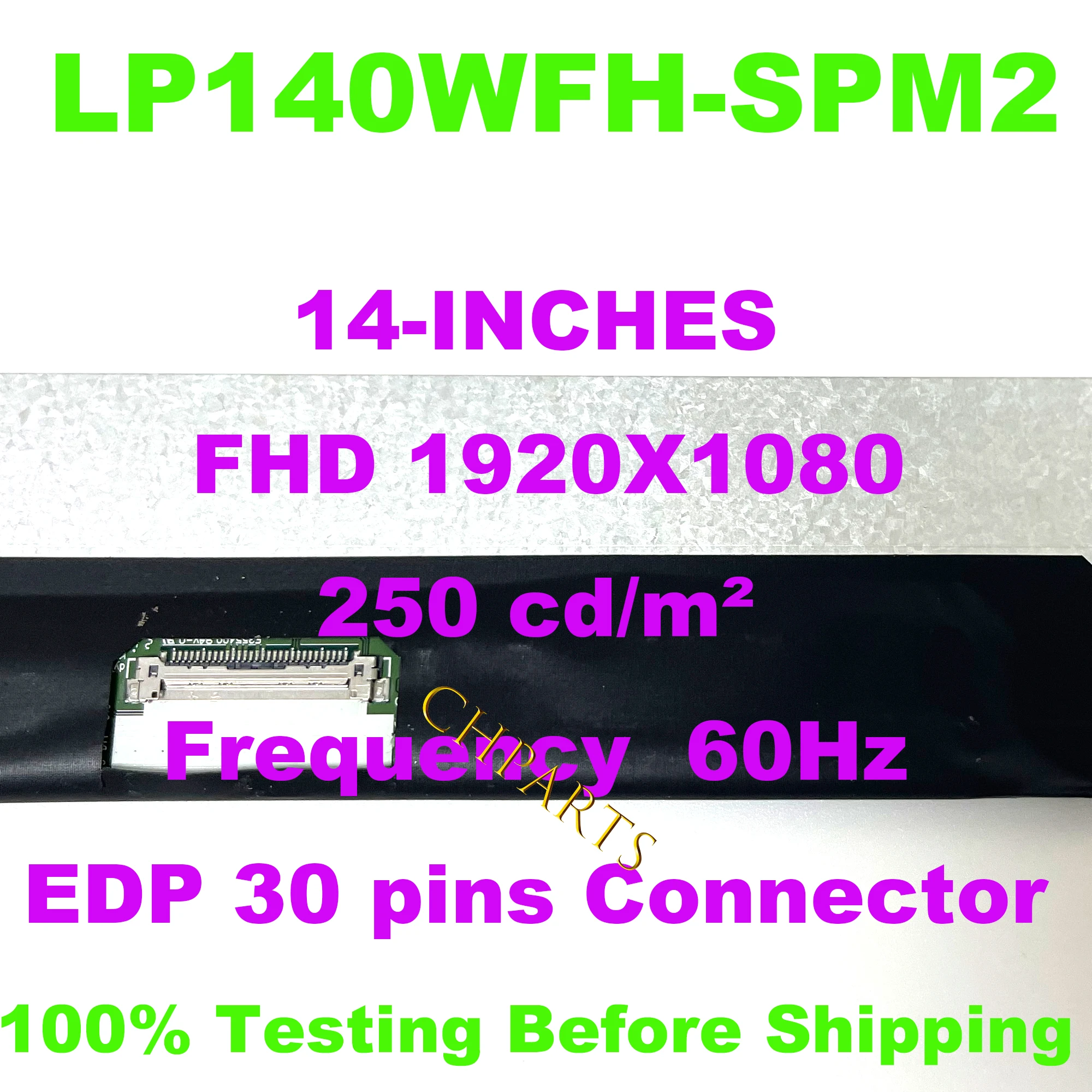 14 Inch FHD Laptop LCD Screen LP140WFA-SPMA NV140FHM-N4T LP140WFH-SPM2 NV140FHM-N4N B140HAN07.1 IPS 1920*1080 30Pin Display