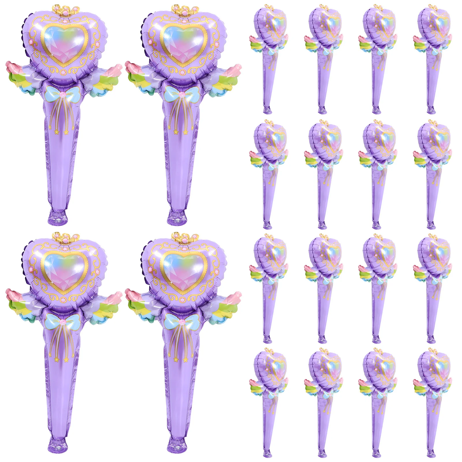 

50 Pcs Inflatable Fairy Wand Foil Balloon Party Layout Balloons Creative Modeling Favors Decoration Gift