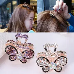 Accessories Girls Gifts Women Crystal Rhinestone Hair Clip Claw Claw Barrette Mini Butterfly Hairpins