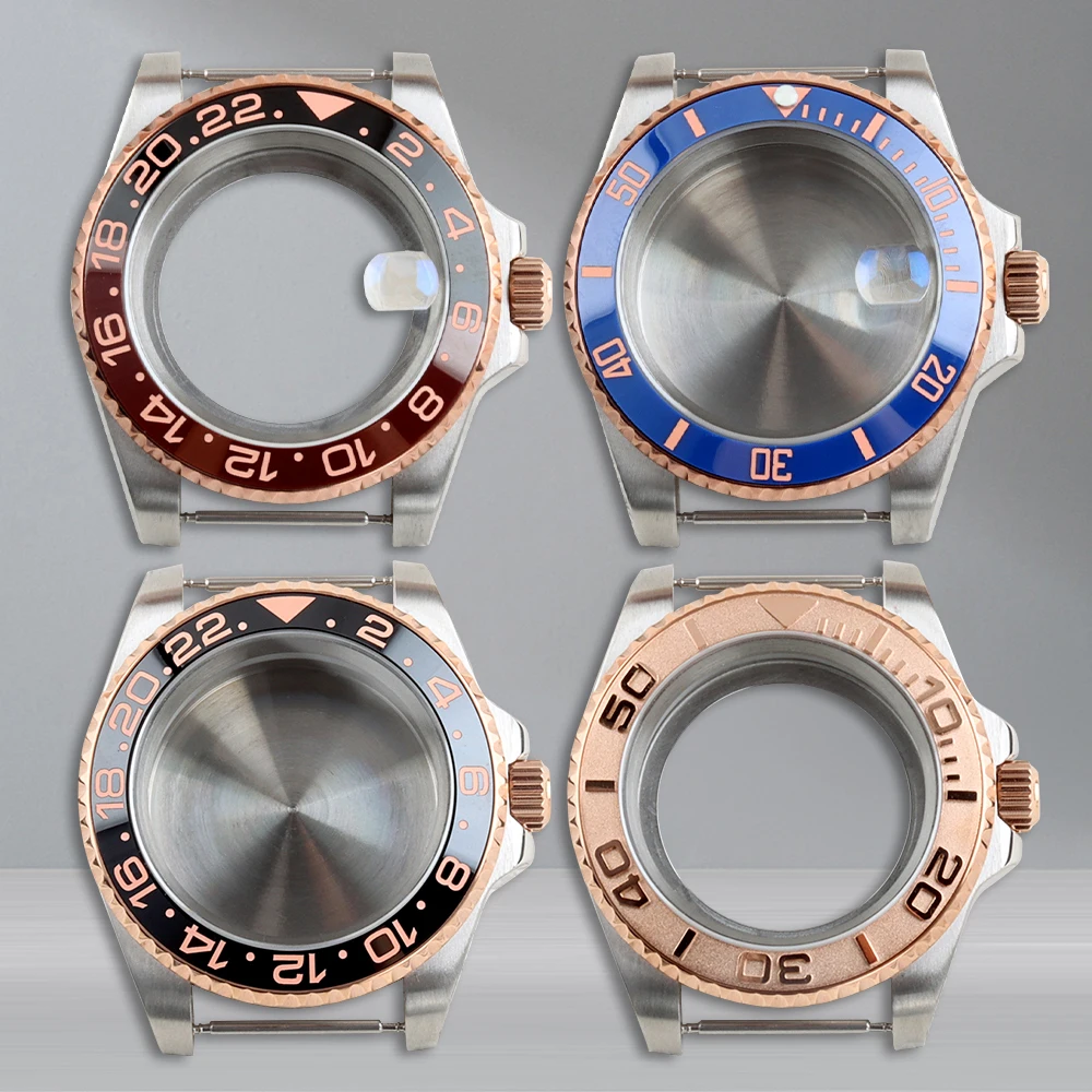 

40mm NH35 Watch Case Sapphire Glass Waterproof Solid 316L Stainless Steel for SUB GMT Yacht-Master NH34 NH35 NH36 NH38 Movement