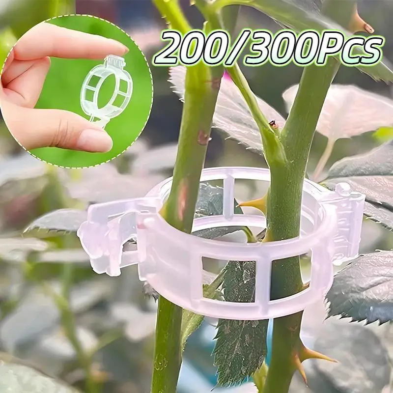 200/300 PCS Outdoor Garden Plant Clips Plastic Reusable Vine Support Growing Tools For Tomato Cucumber Farming Supplies