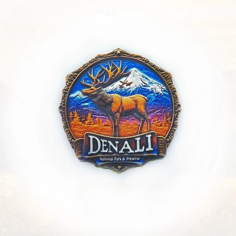 Denali National Park Fridge Magnet - 3D Alaska Souvenir Mount McKinley Decor Unique Wilderness Gift