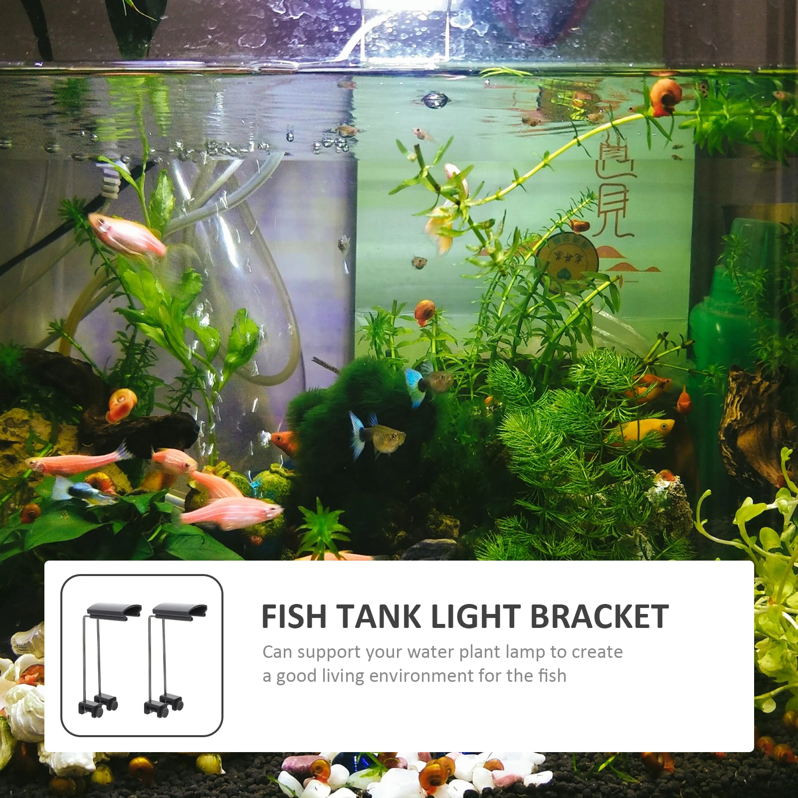 

2 Pcs Water Plant Lamp Aquatic Bracket Fish Tank Light Plastic Aquarium Support