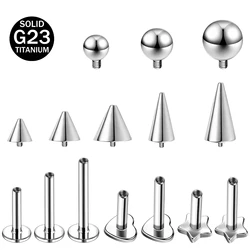 ZS 1PC Star Heart Spike Lip Labret Piercing G23 Titanium Lip Studs Internally Threaded Cartilage Earrings 6/8mm Helix Piercing