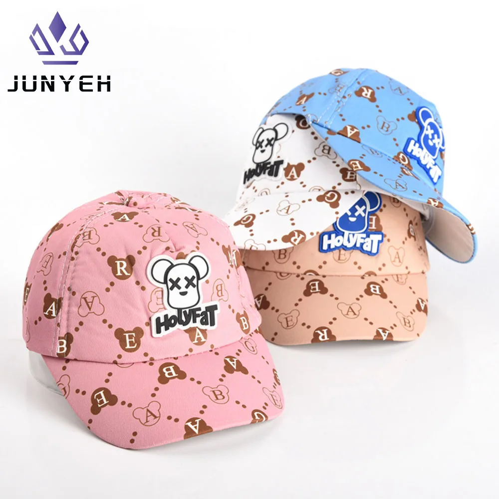 Children\'s Hats Spring Cartoon Letter Baby Hat Sun Protection Peaked Caps Cute Fashionable Boys Girls Cap For Kids 1-4 Years