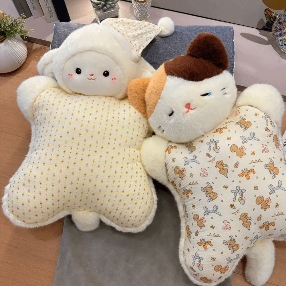 Gift Large Size Plush Lamb Toy Rotatable Soft Stuffed Animal Toy Sleep Companion PP Cotton Filled Cuddly Cushion Room Decor