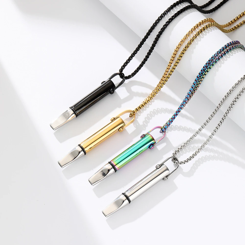 Mindfulness Breathing Necklace Stress Relief Pendant Stainless Steel Anxiety Breathe Necklace for Men Women Yoga Exercise Jewelr