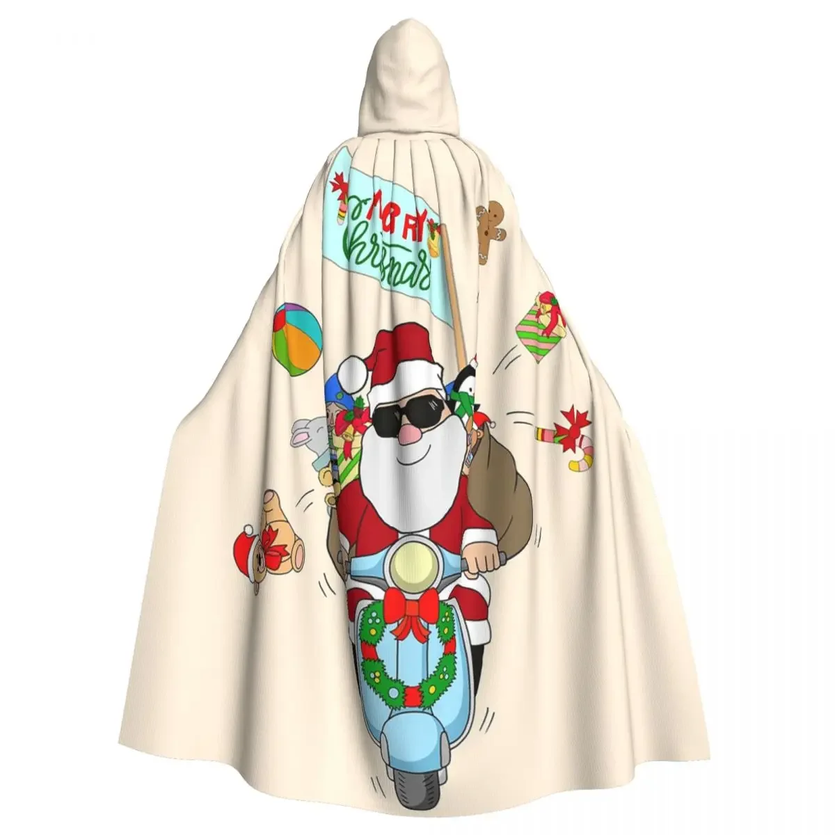 

Santa Claus Long Hooded Cloak Witch Medieval Costume Cosplay Cape HalloweenVampire Adult Unisex