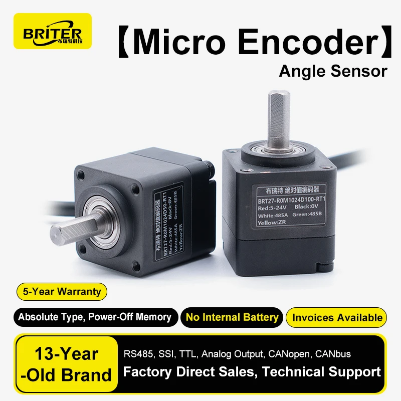 

IP54 IP68 Absolute Encoder Single/ Multi-turn CAN RS485 Modbus 0-5v 4-20mA High precision Angle Speed Measurement