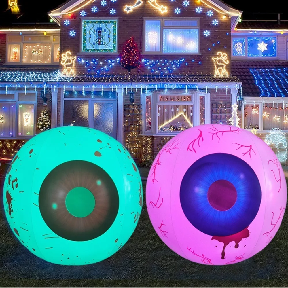 New PVC Halloween Inflatable Dolls Luminous Light Halloween Gifts Inflatable Model Toys Party Favors DIY Lighted Dolls Outdoor