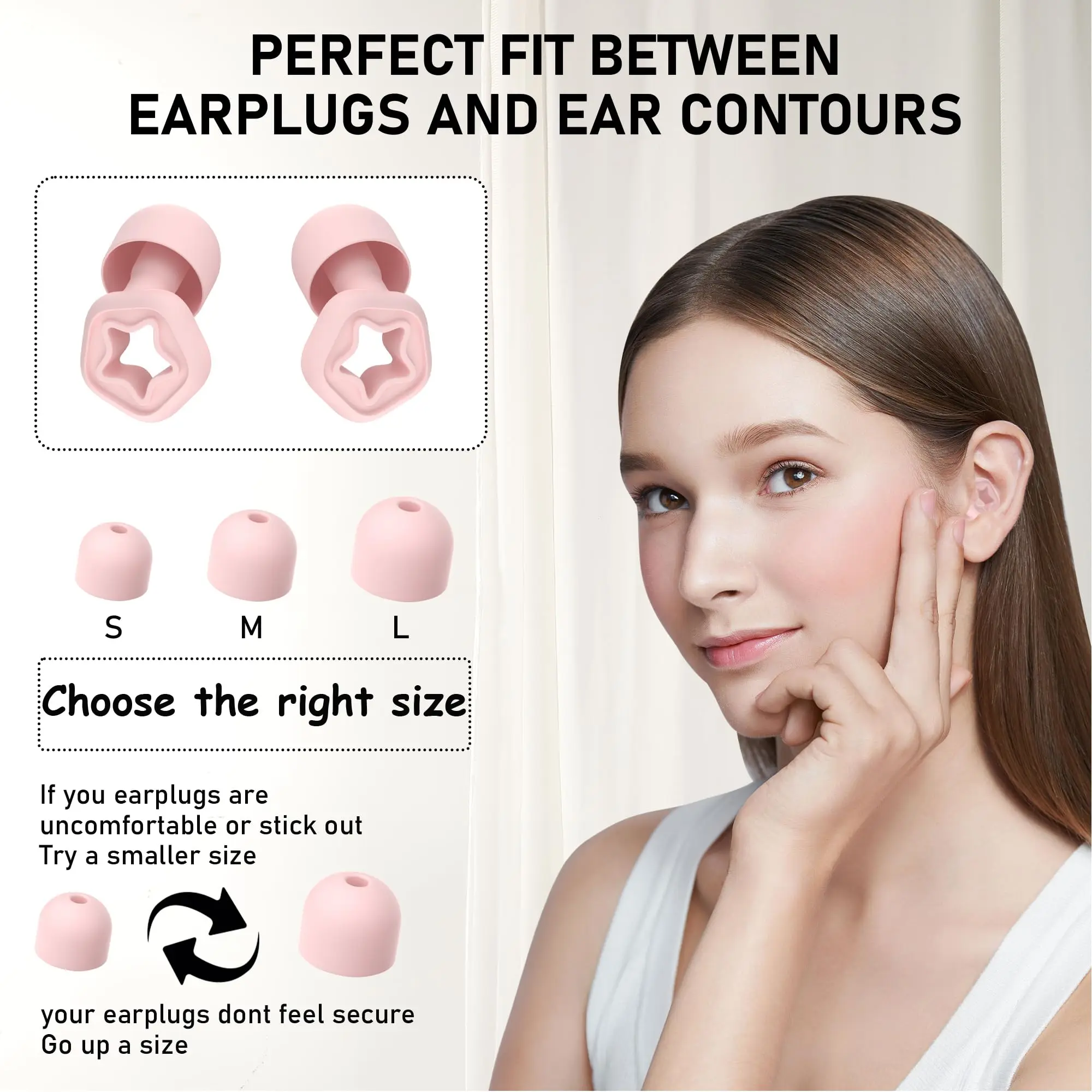 سدادات الأذن للنوم الحد من الضوضاء سيليكون لينة قابلة لإعادة الاستخدام قابل للغسل ستار سدادات للنوم العمل الرحلات الجوية الحفلات الشخير