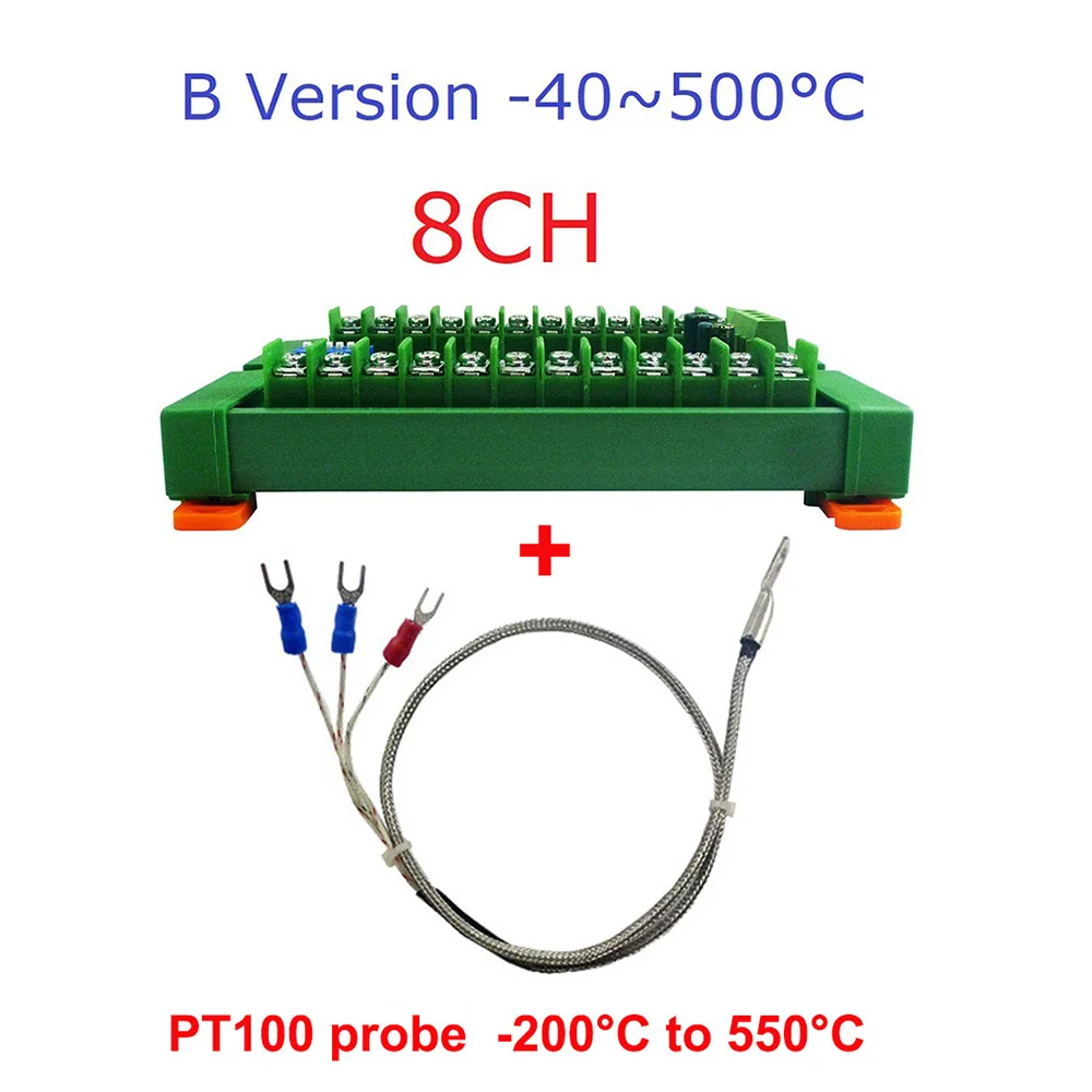 8AI RS485 Analog Input PT100 RTD RS485 Temperature Sensor Acquisition Board replace NTC K Thermocouple DS18B20 DC8-30V with case