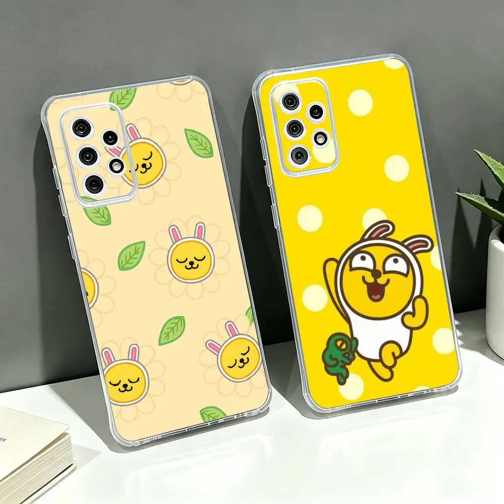 Kakao F-Friends Muzi Funny Cartoon Phone Case Transparent Silicone Soft For Samsung S30 S25+ S24 S23 S22 S21 Ultra Plus