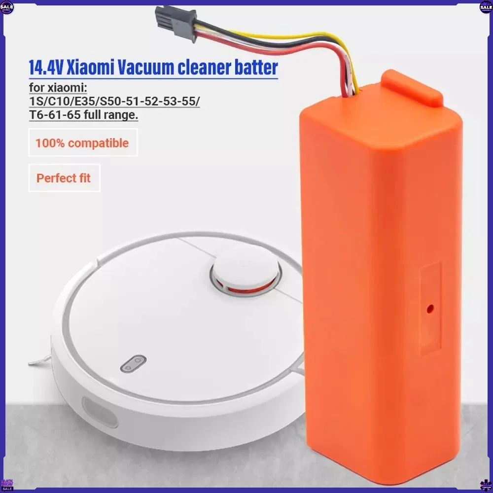 

14.4V 5200ma Battery Robotic Vacuum Cleaner Replacement For Xiaomi Robot Roborock S5 S6 S50 S51 S55 Accessory Spare