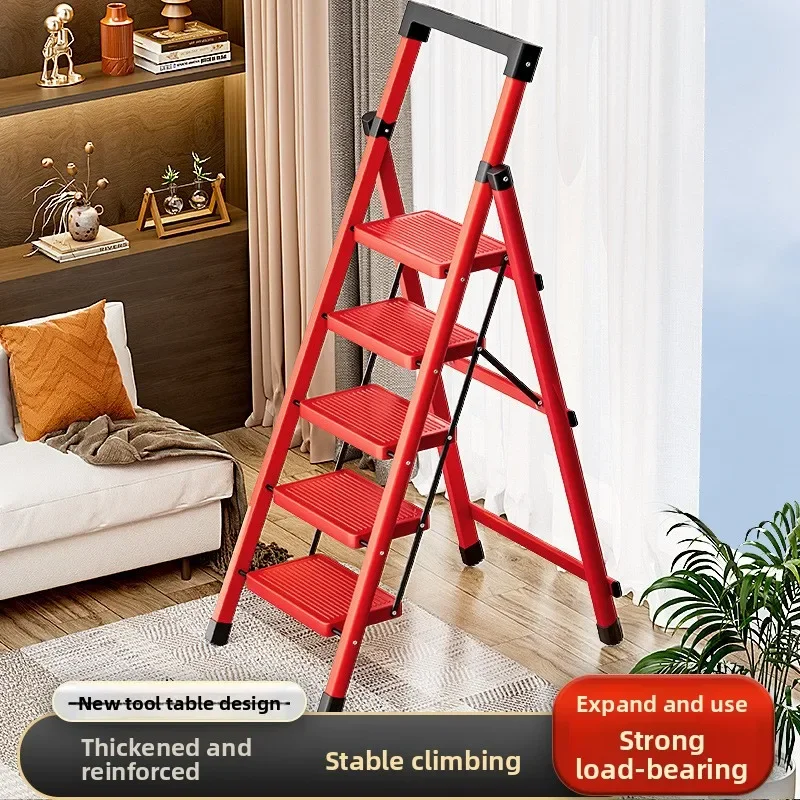 Foldable Extendable Household Ladder A Frame Multifunction Thickened Rungs Lightweight Indoor Outdoor Multifunction Ladder