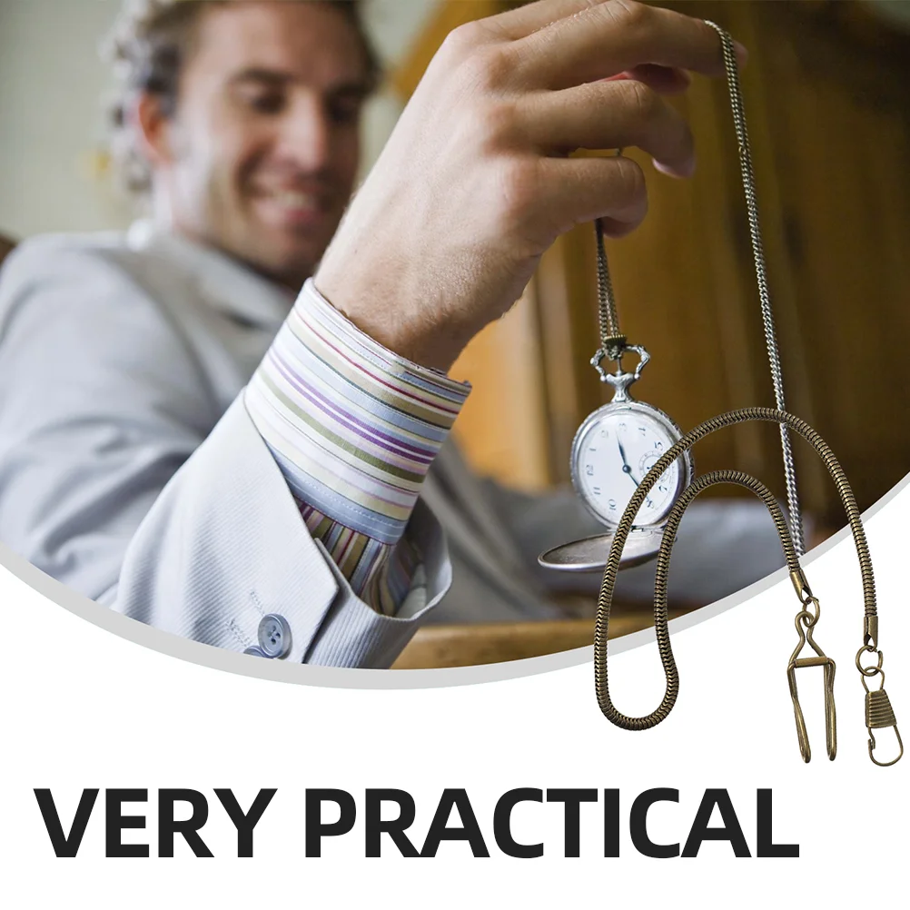 2 Pcs Pocket Watch Chain Hanging Handbag Metal Backpack Watches for Men Hip Hop Man