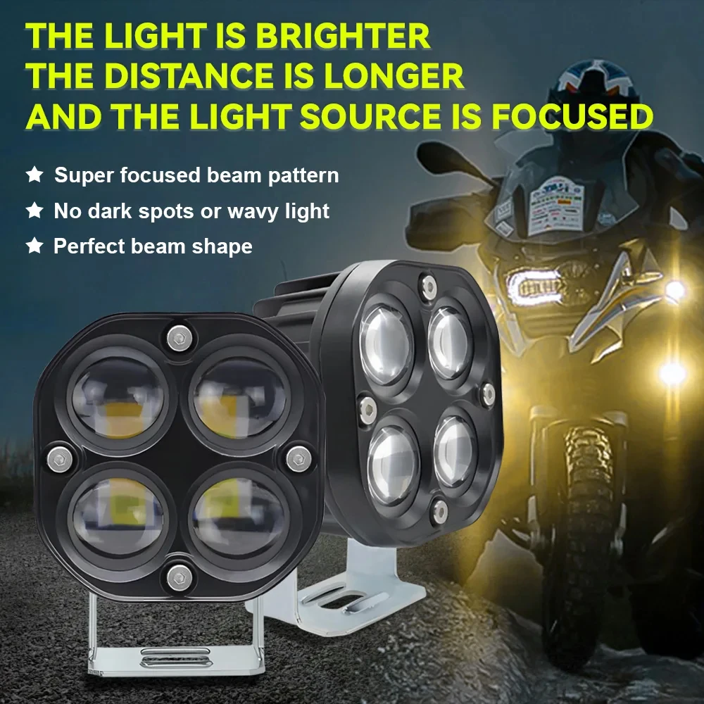 LED Light 40W Car Headlight Dual Color Motorcycle Spotlights Lens For Truck ATV UTV Offroad 4x4 Jeep 12V 24V 3 inch Fog Lamp