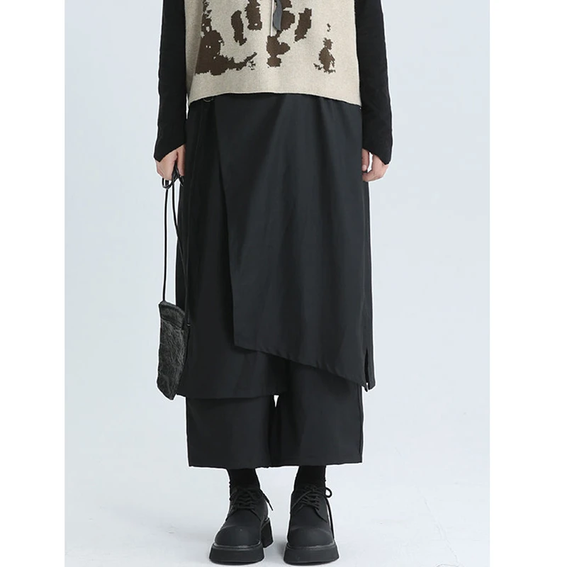 

26 Новинка: Весенне-летние женские брюки-юбка в корейском стиле, асимметричный дизайн, длина до икры, повседневные, свободные, с эластичным поясом, T179