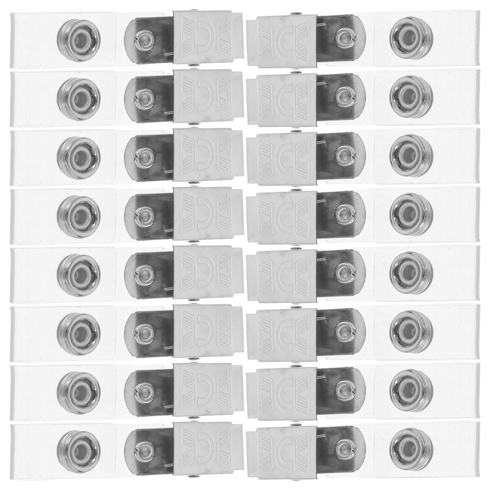 

40pcs Metal Badge Clip ID Card Holder Transparent PVC Security Work Credentials Fastener for Office School Events Name