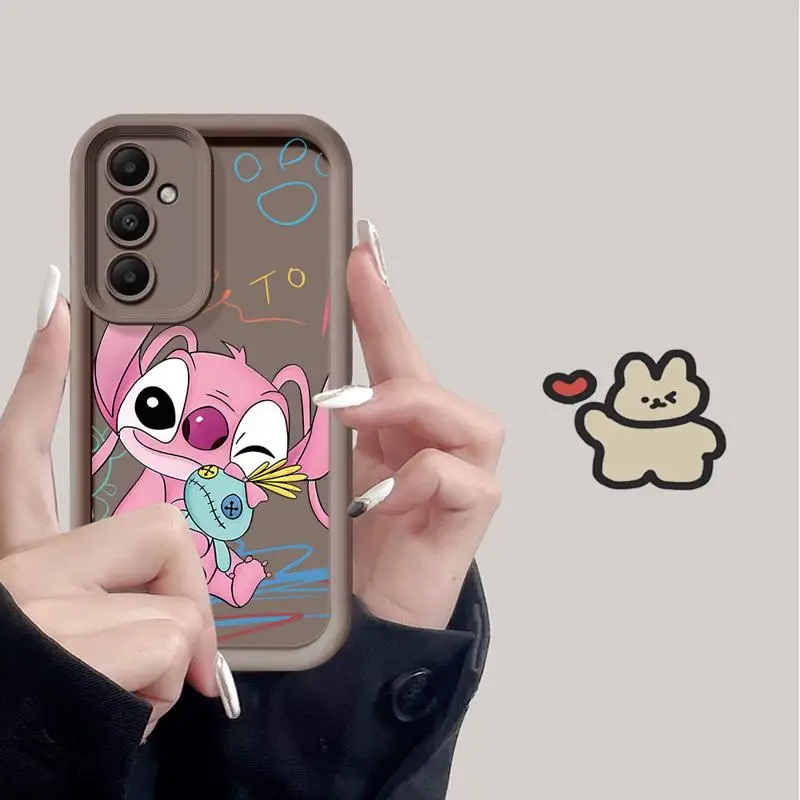 Cute Disney Stitch Case for Samsung Galaxy A24 A15 A54 A73 5G A25 A34 A13 A14 4G A23 A33 Silicone Capa Cover